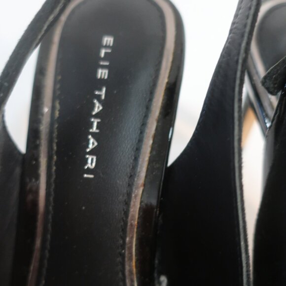 Womens Elie Tahari Black Suede Pointy Slingback Heels Pumps 38.5 US/8.5 - Picture 5 of 11